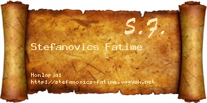Stefanovics Fatime névjegykártya
